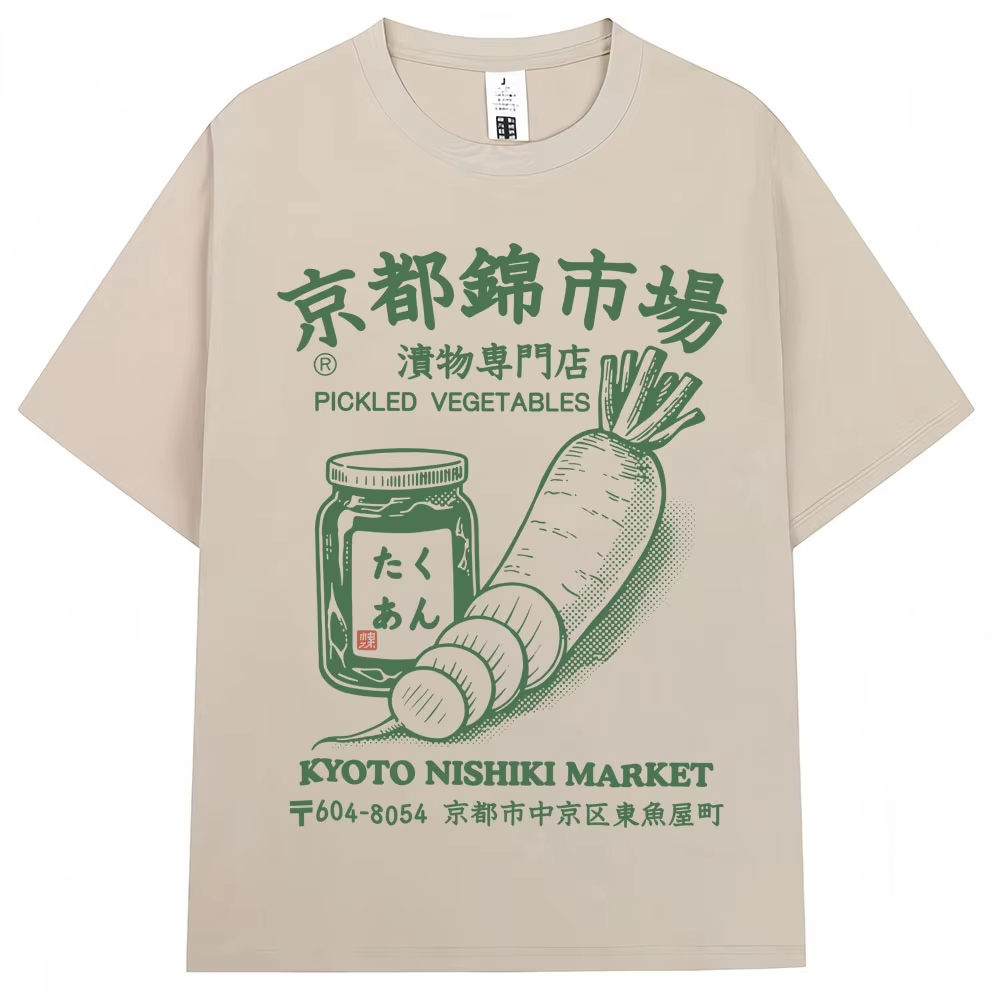 Vintage Fashion Kyoto - Camiseta Estampada Estilo Japonês Mercado Nishiki