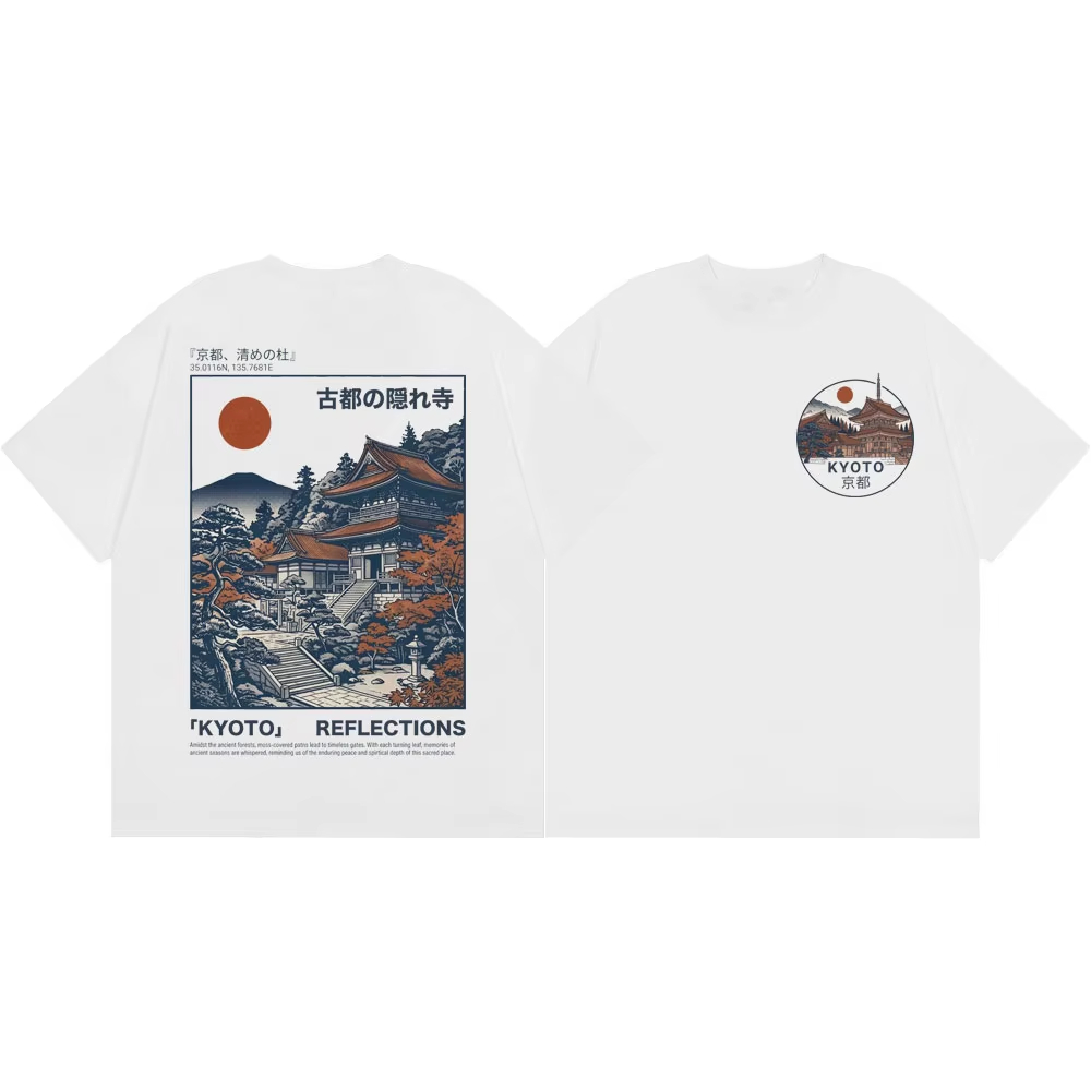 Vintage Fashion Kyoto - Camiseta Unissex Oversized Vintage com Estampa