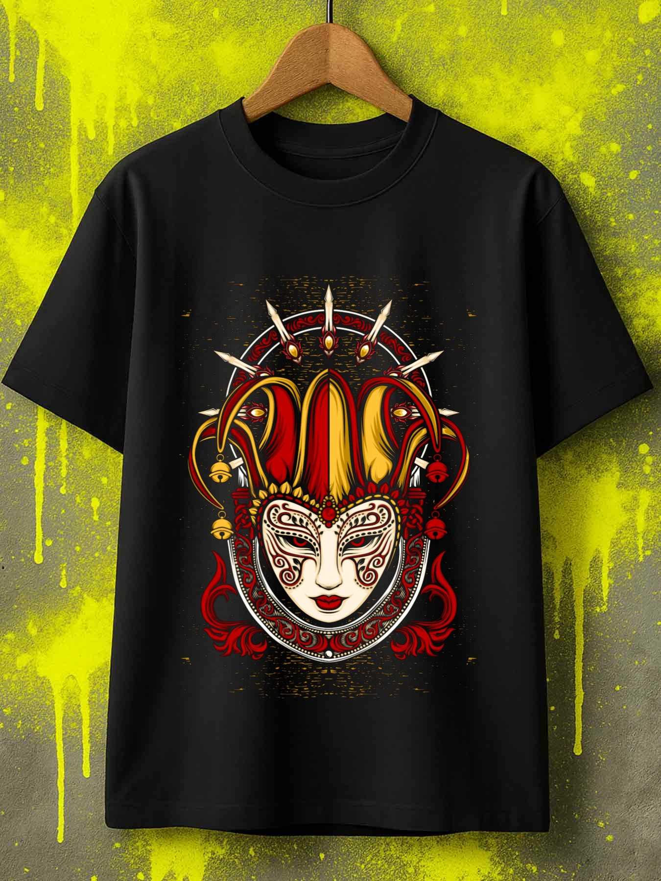 Vintage Fashion Illustrations - Camiseta Masculina Gótica Preta com Estampa