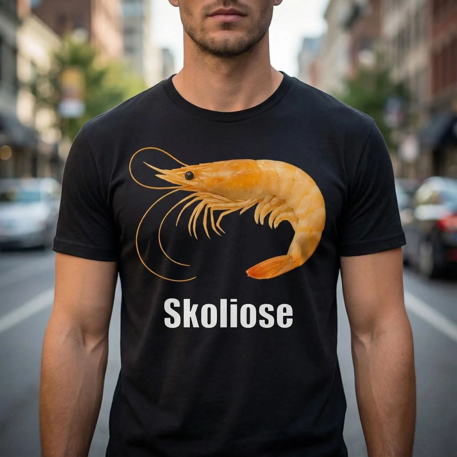 Camiseta Shrimp Scoliosis com  - Vintage Fashion Gen Z avaliação e preço