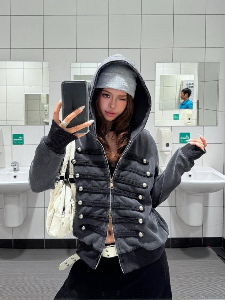 Casaco de Moda Coreana Streetw - Vintage Fashion Subculture avaliação e preço