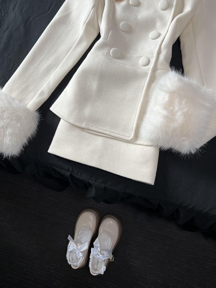 Inverno francês elegante conju - V Vintage Fashion avaliação e preço