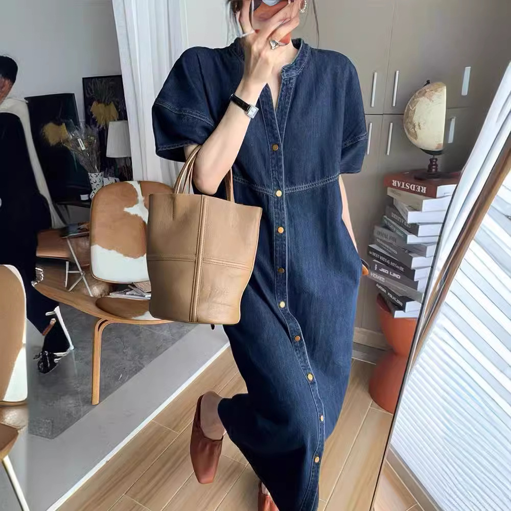 Novo Vestido Longo Jeans Vinta - V Vintage Fashion avaliação e preço