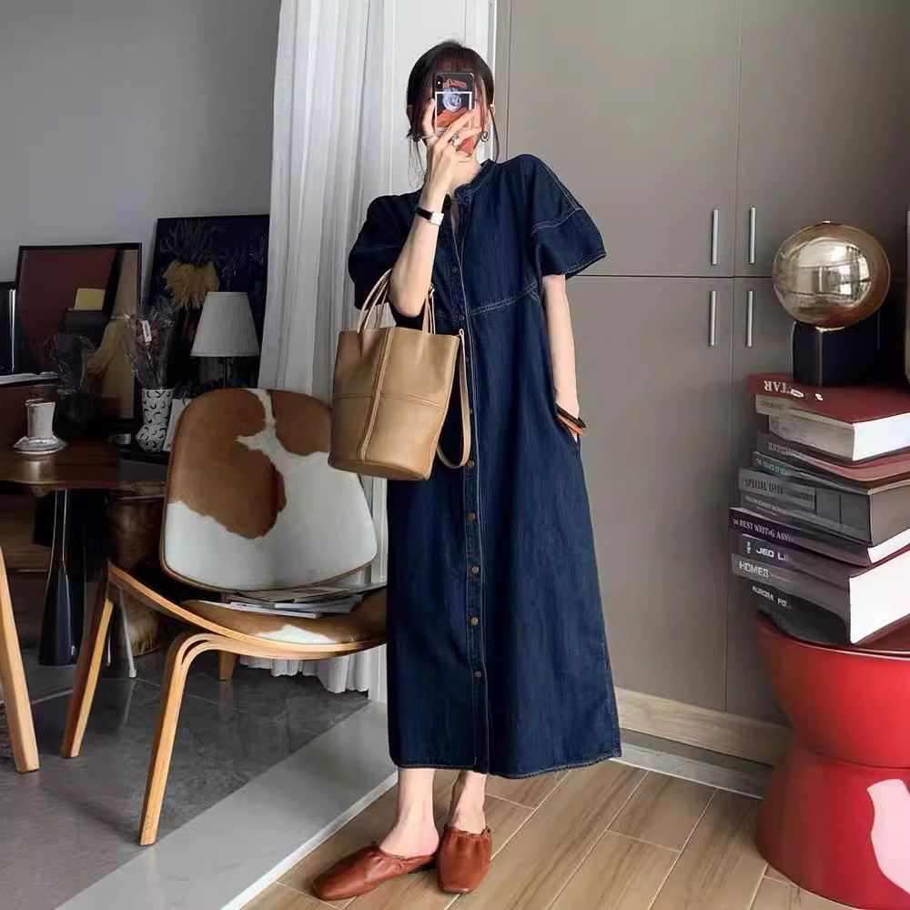 Novo Vestido Longo Jeans Vinta - V Vintage Fashion avaliação e preço
