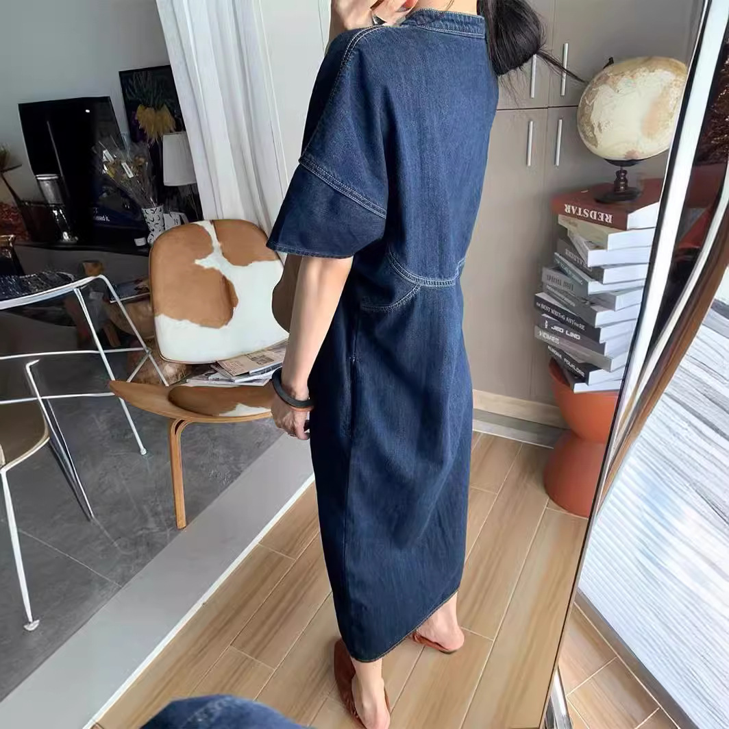 Novo Vestido Longo Jeans Vinta - V Vintage Fashion avaliação e preço