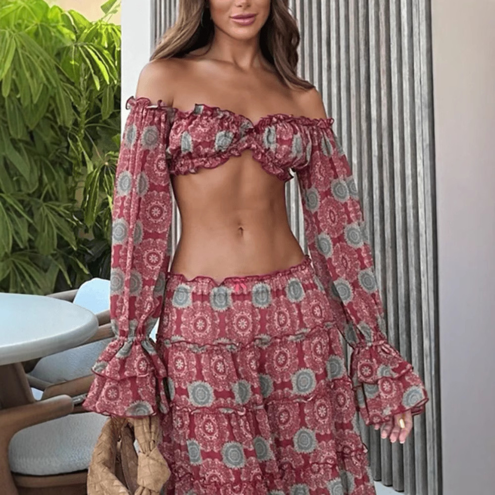 Conjunto de Saia com Estampa V - Vintage Fashion Pieces avaliação e preço