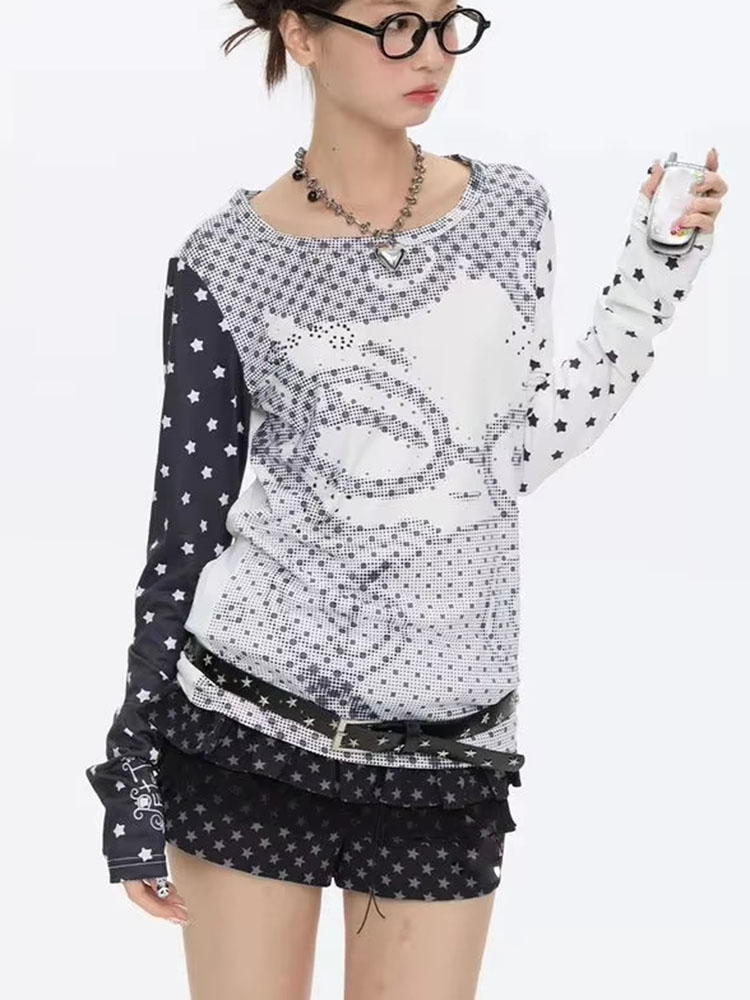 Camisetas de Manga Longa Estil - Vintage Women Fashion avaliação e preço