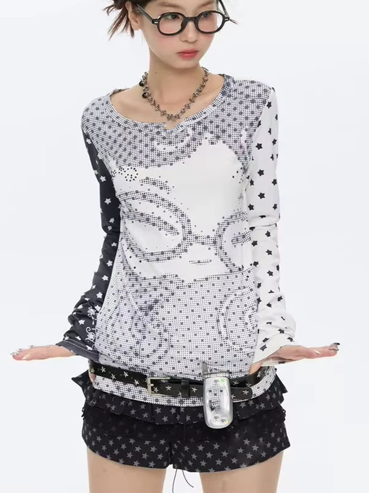 Camisetas de Manga Longa Estil - Vintage Women Fashion avaliação e preço