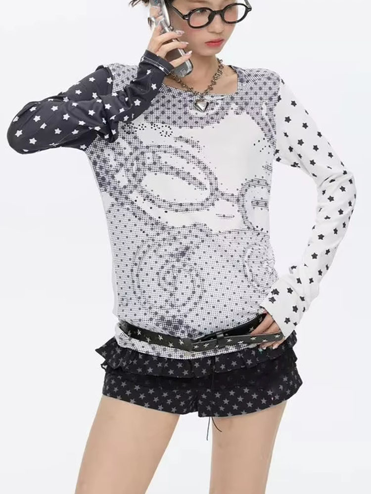 Camisetas de Manga Longa Estil - Vintage Women Fashion avaliação e preço